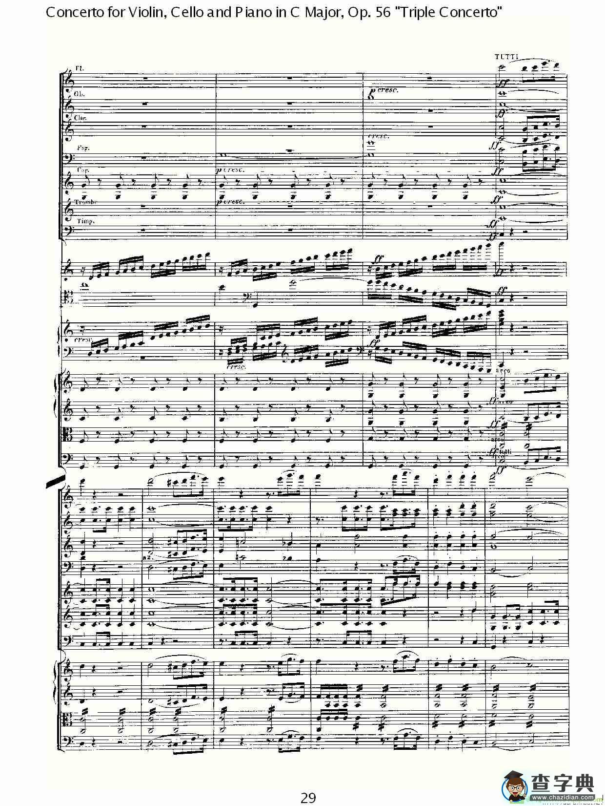 C大调大提琴与钢琴协奏曲 Op.56第一乐章简谱