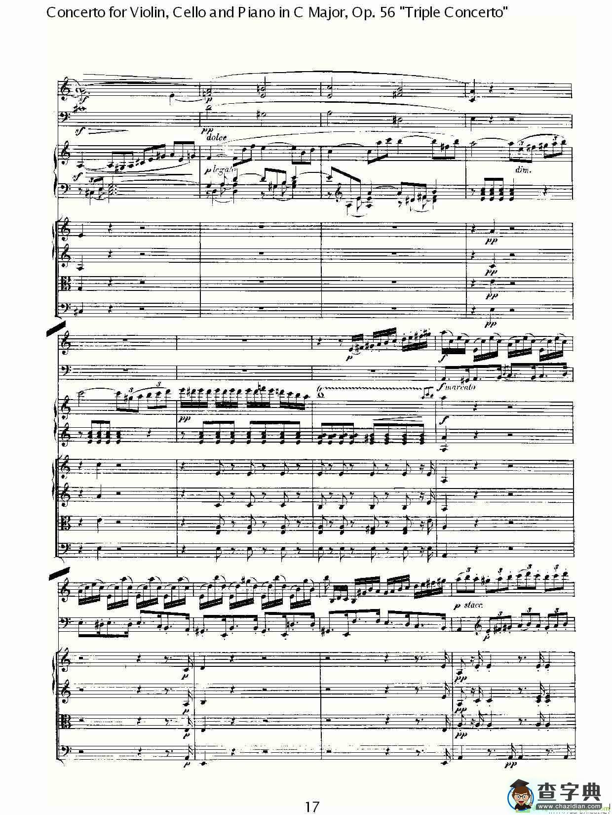 C大调大提琴与钢琴协奏曲 Op.56第一乐章简谱