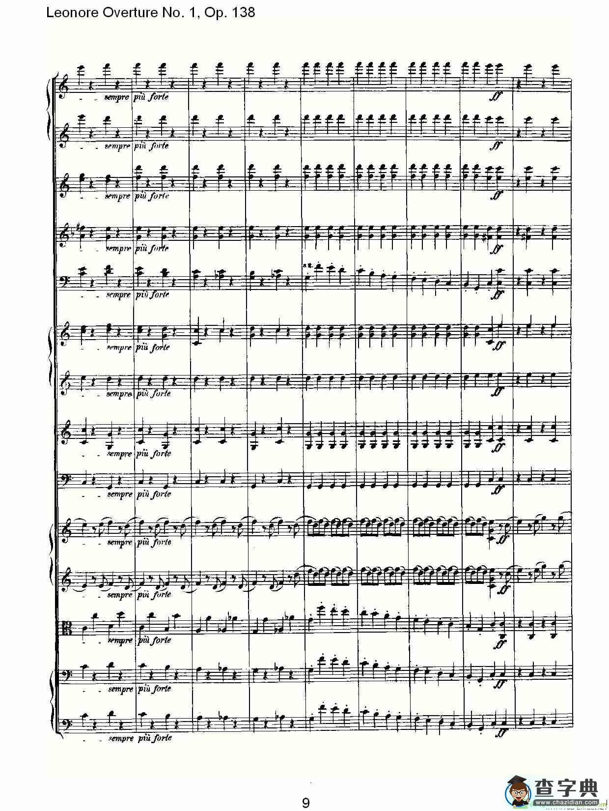 Leonore Overture No. 1, Op. 138简谱(路德维西·冯·贝多芬演唱)