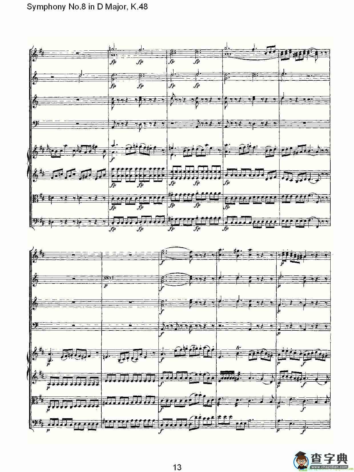 Symphony No.8 in D Major, K.48简谱