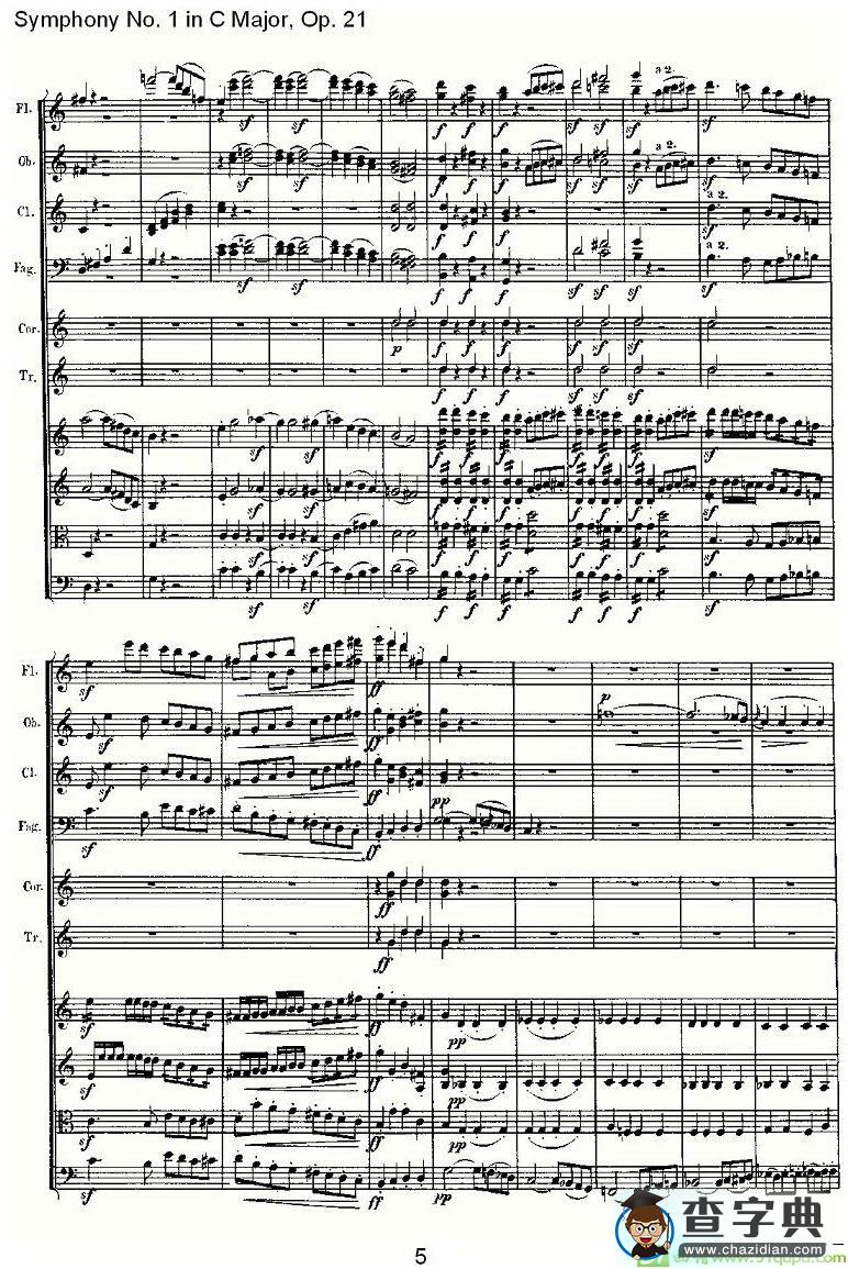 Symphony No. 1 in C Major, Op. 21简谱(贝多芬演唱)