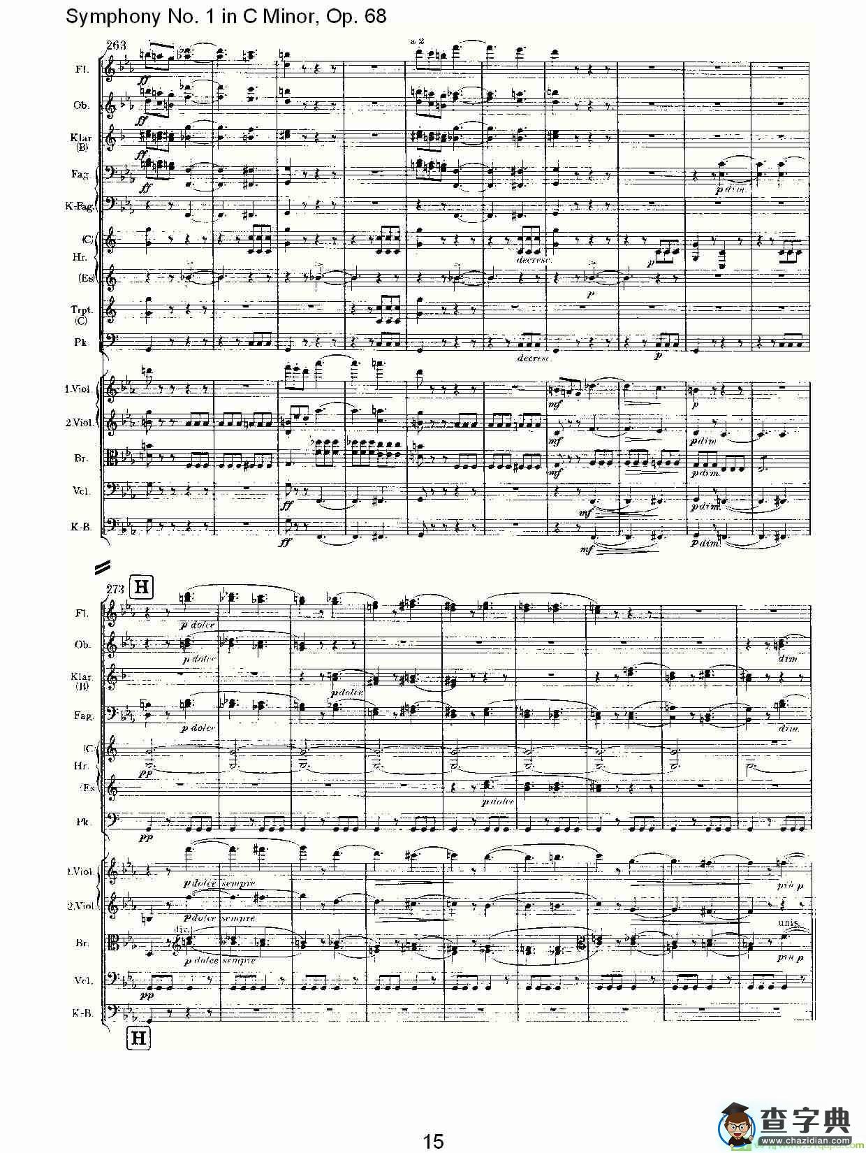 C小调第一交响曲, Op.68 第一乐章简谱(约翰内斯·勃拉姆斯演唱)
