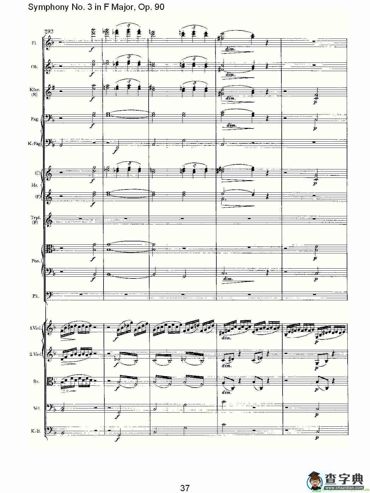 F大调第三交响曲, Op.90第四乐章简谱(约翰内斯·勃拉姆斯演唱)