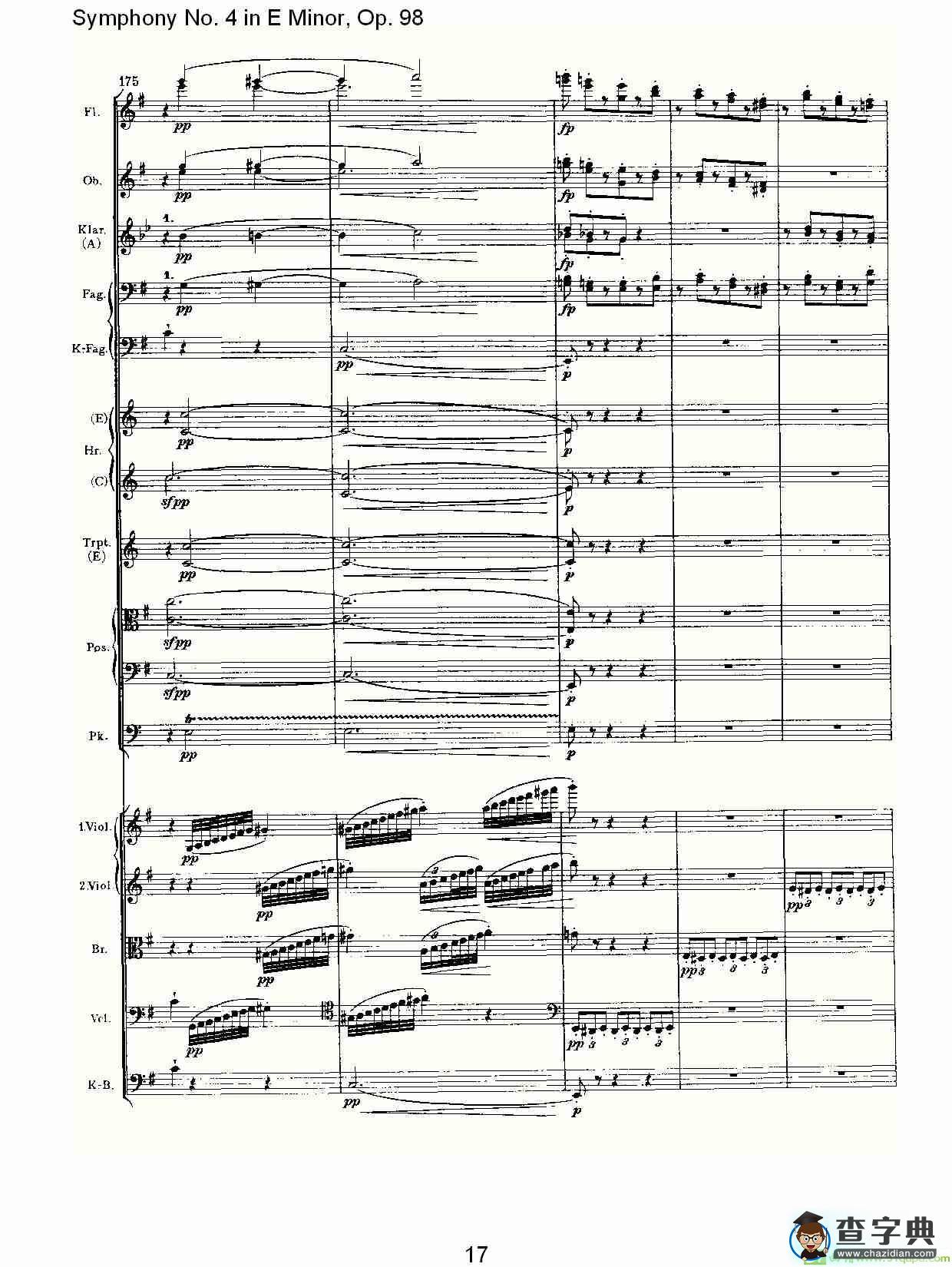 E小调第四交响曲, Op.98 第四乐章简谱(约翰内斯·勃拉姆斯演唱)