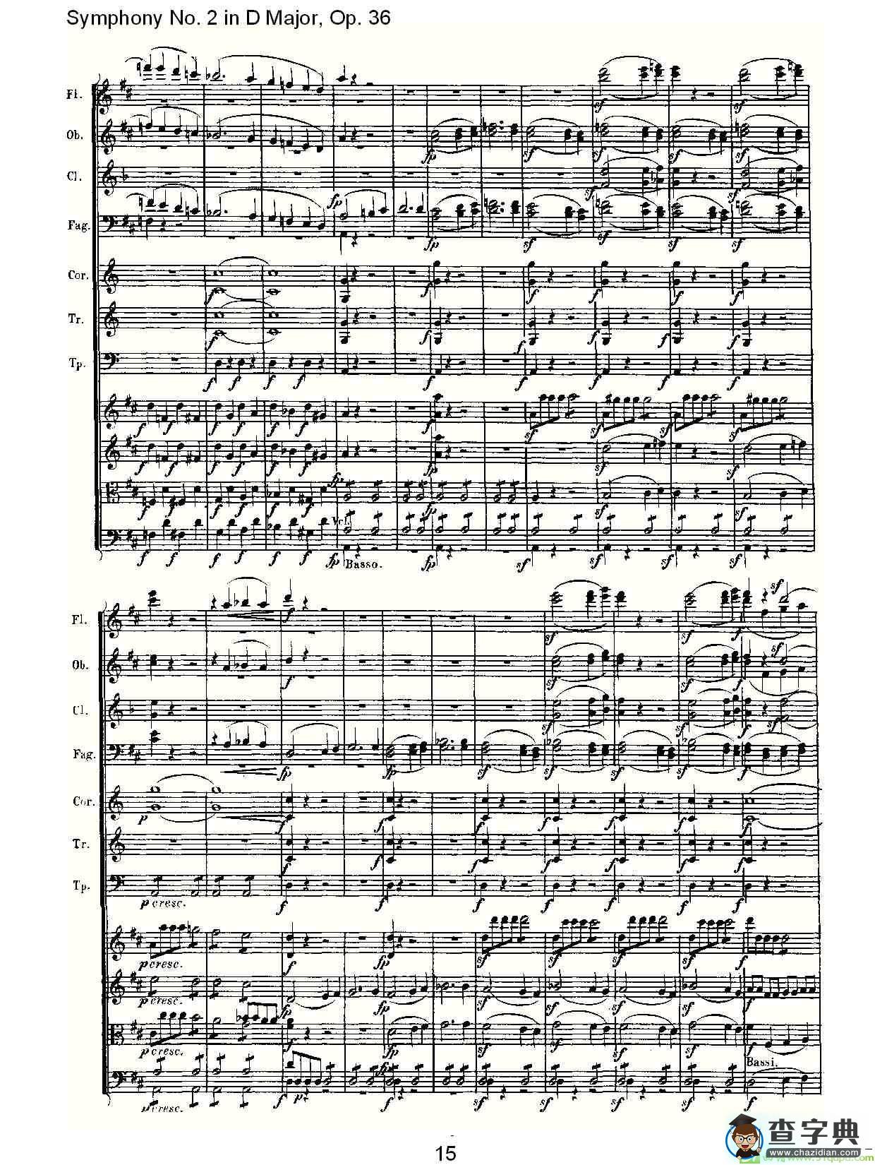D大调第二交响曲 Op.36第四乐章简谱(路德维西·冯·贝多芬演唱)
