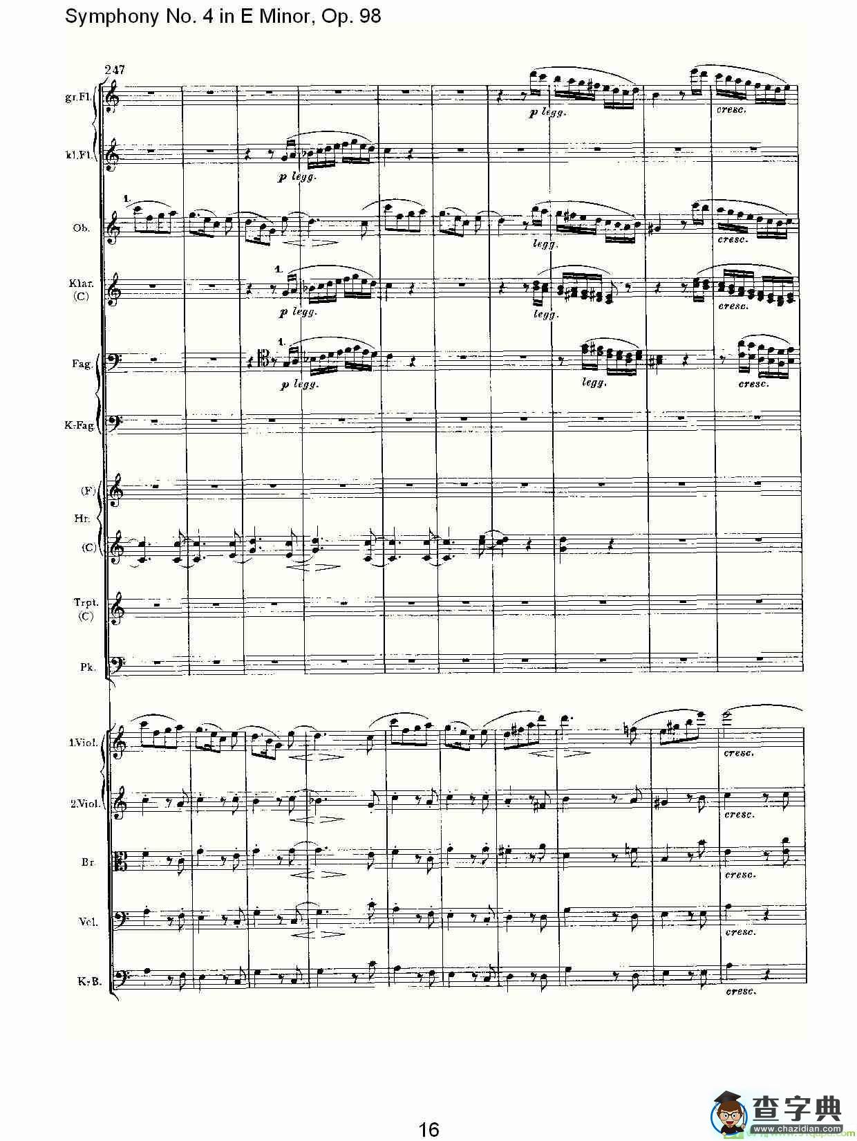 E小调第四交响曲, Op.98 第三乐章简谱(约翰内斯·勃拉姆斯演唱)