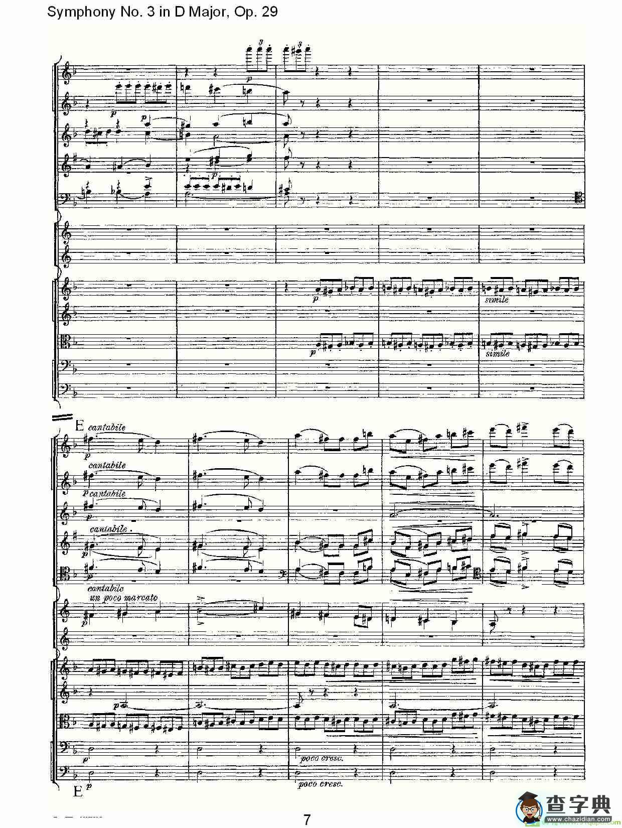 D大调第三交响曲,  Op.29 第三乐章简谱(彼得·伊利奇·柴可夫斯基演唱)