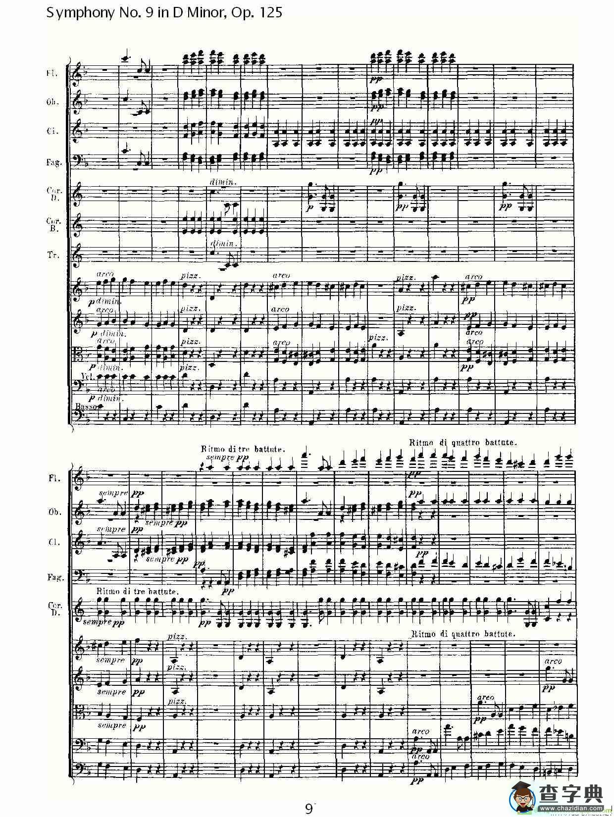 D小调第九交响曲 Op.125第二乐章简谱(路德维西·冯·贝多芬演唱)