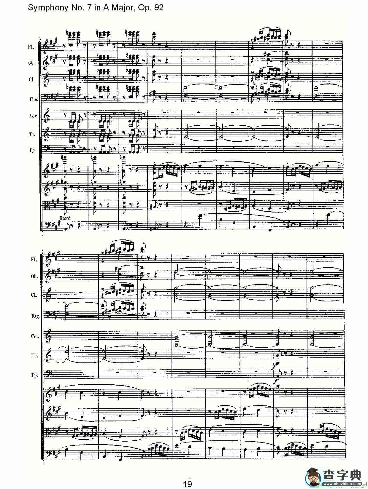 A大调第七交响曲 Op.92第四乐章简谱(路德维西·冯·贝多芬演唱)