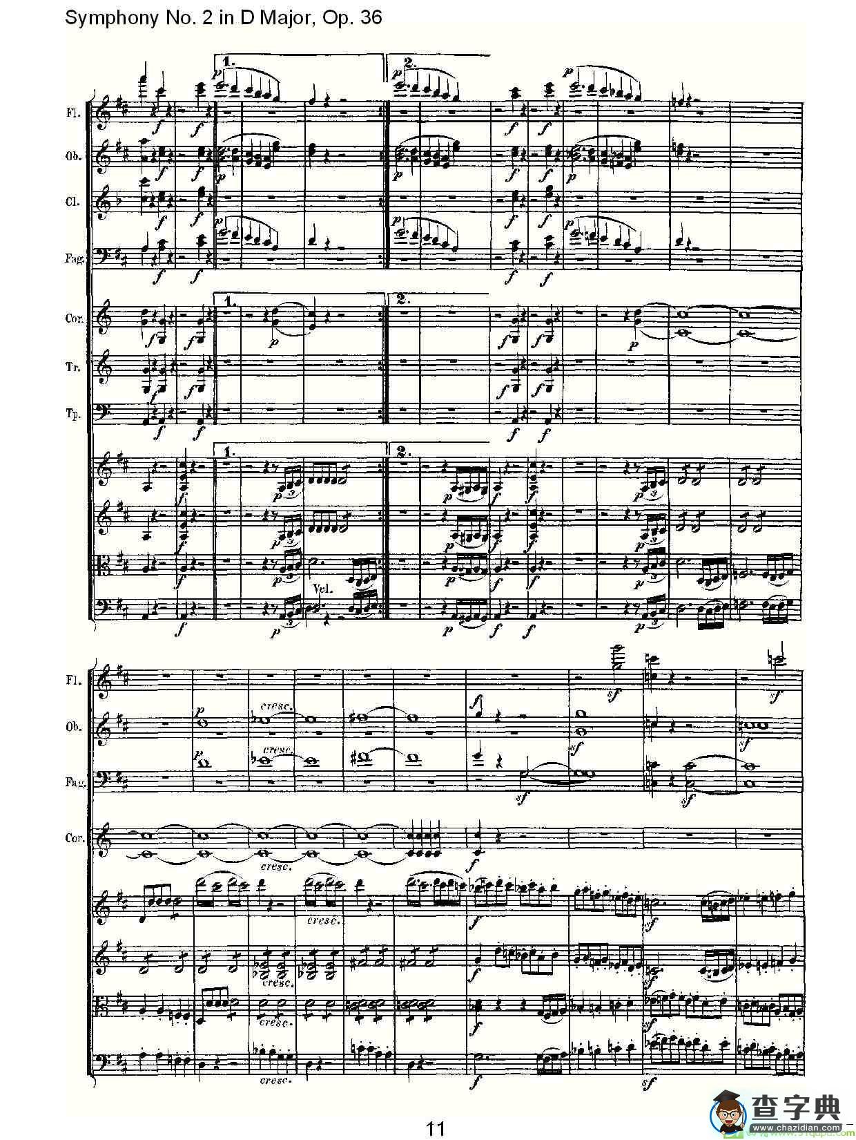 Symphony No. 2 in D Major, Op. 36简谱(路德维西·冯·贝多芬演唱)