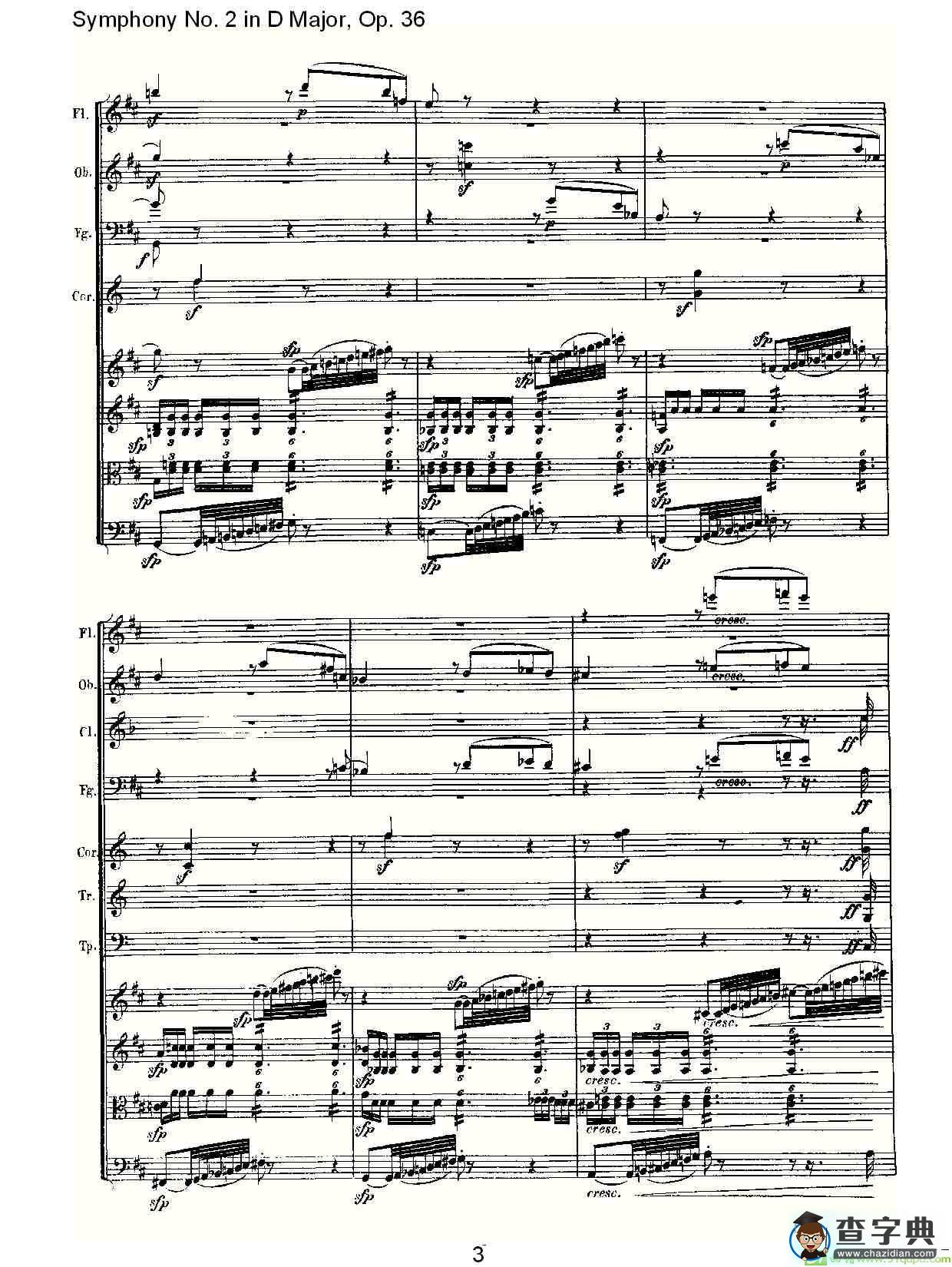 Symphony No. 2 in D Major, Op. 36简谱(路德维西·冯·贝多芬演唱)