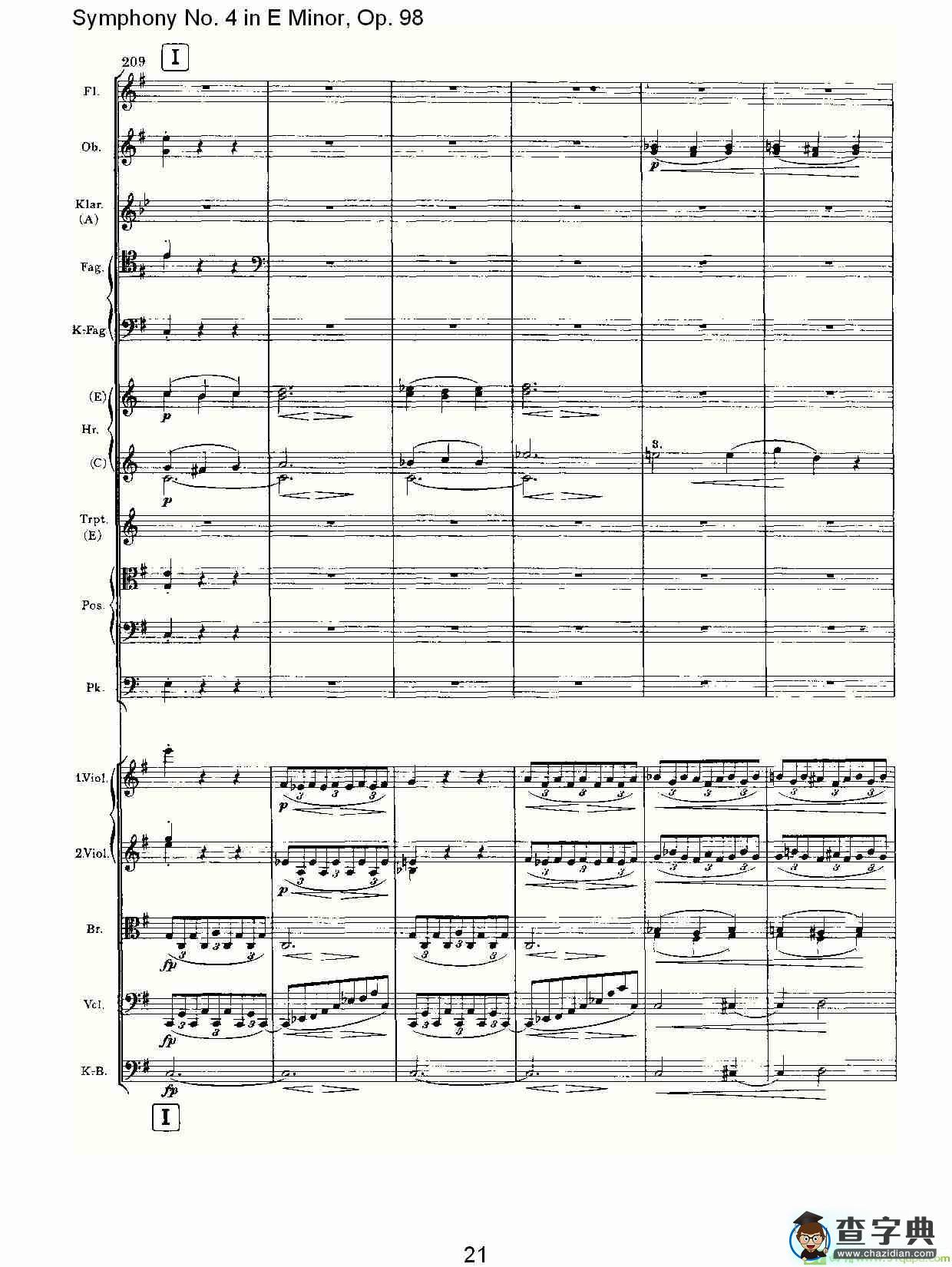 E小调第四交响曲, Op.98 第四乐章简谱(约翰内斯·勃拉姆斯演唱)