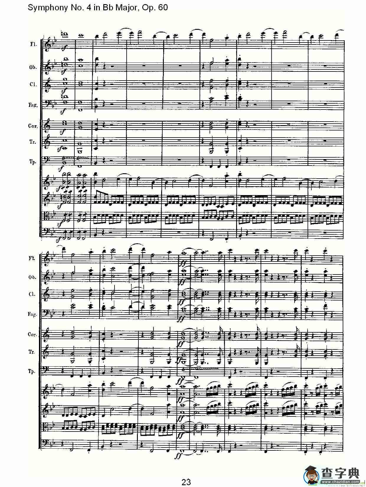 bB大调第四交响曲 Op.60第一乐章简谱(路德维西·冯·贝多芬演唱)
