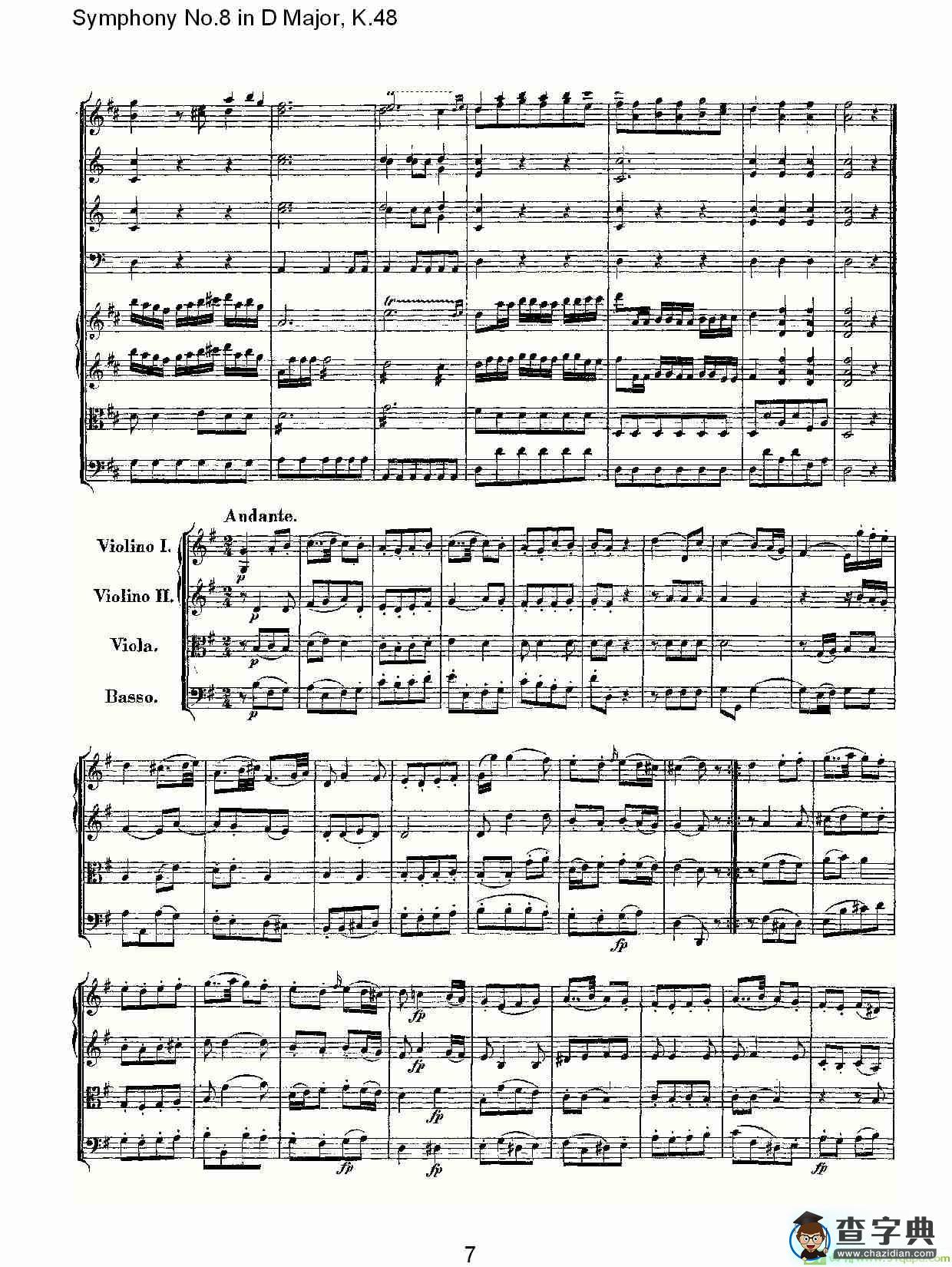Symphony No.8 in D Major, K.48简谱