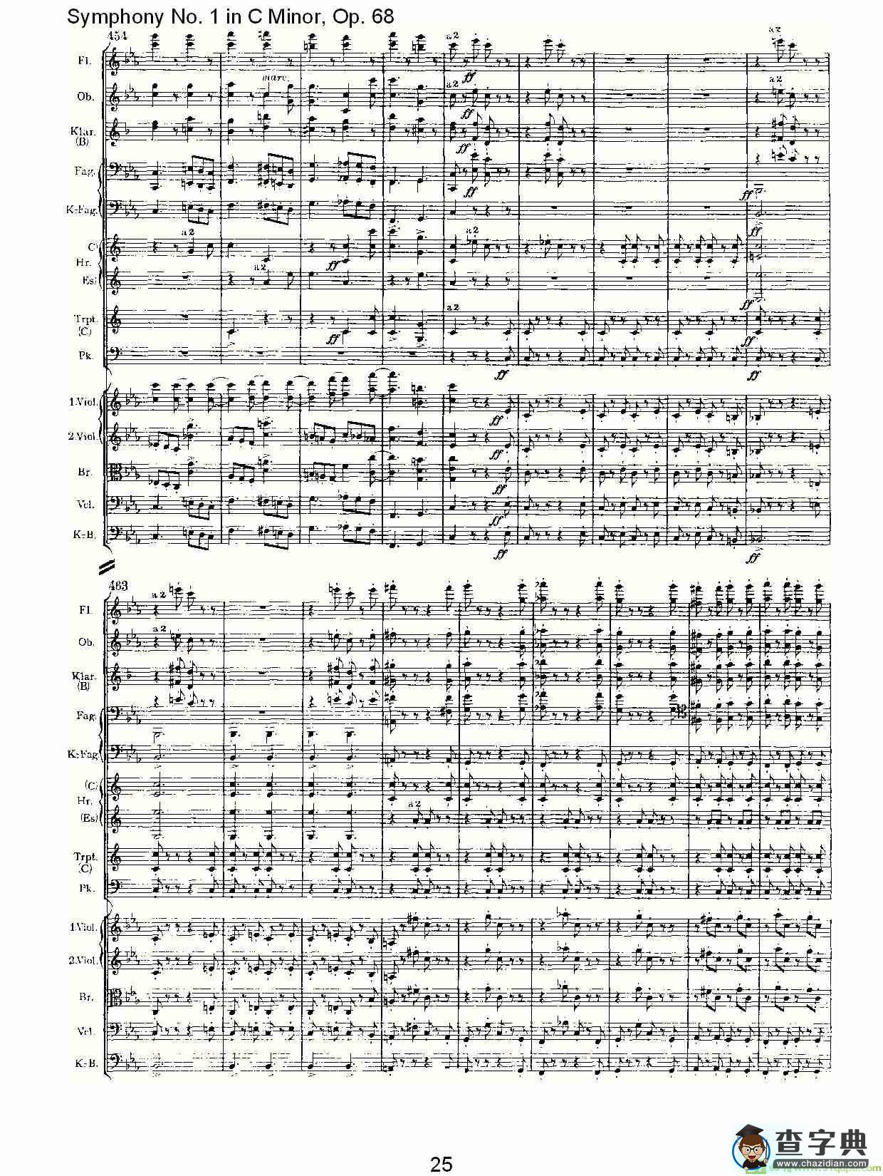 C小调第一交响曲, Op.68 第一乐章简谱(约翰内斯·勃拉姆斯演唱)