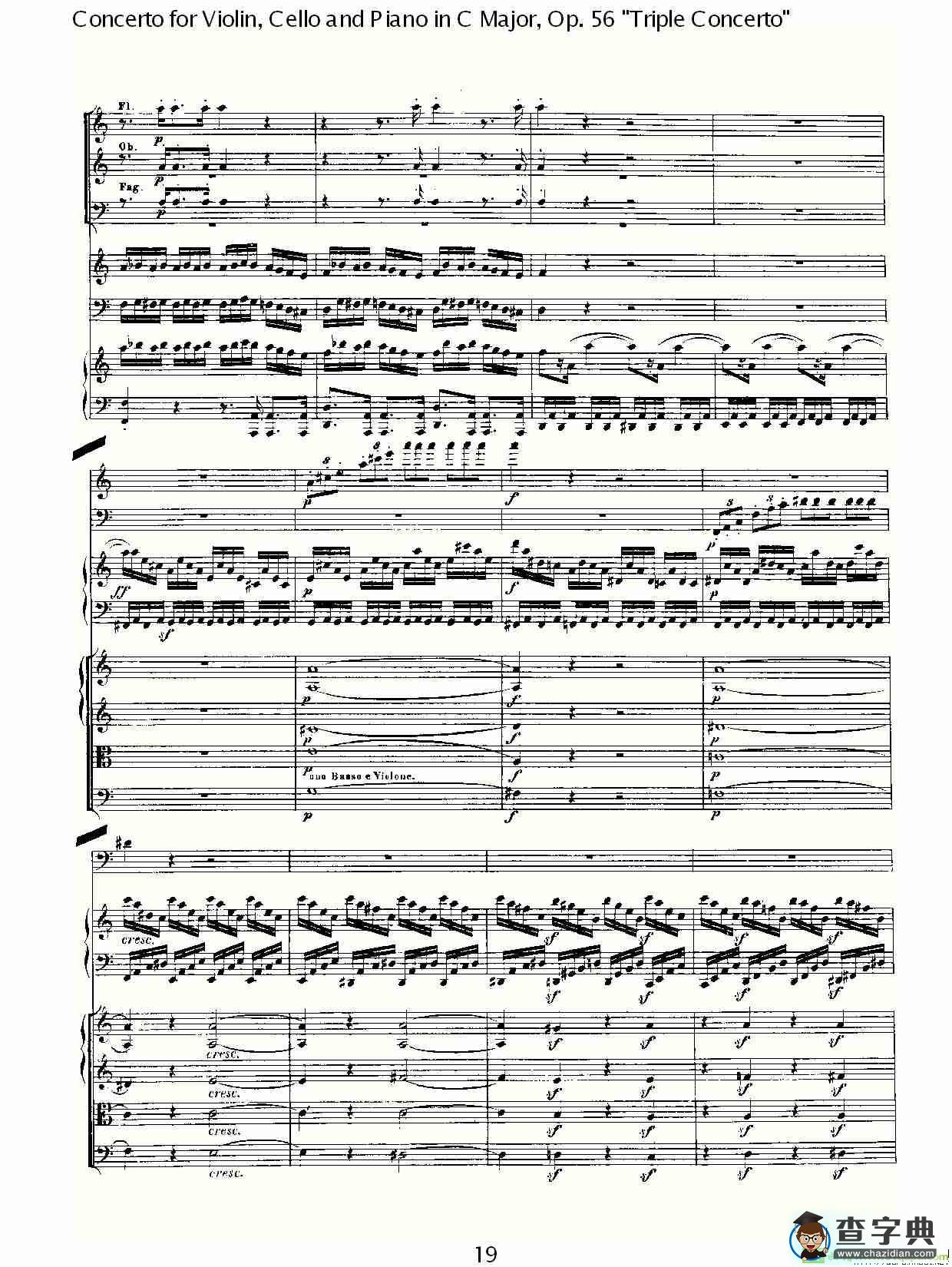 C大调大提琴与钢琴协奏曲 Op.56第一乐章简谱