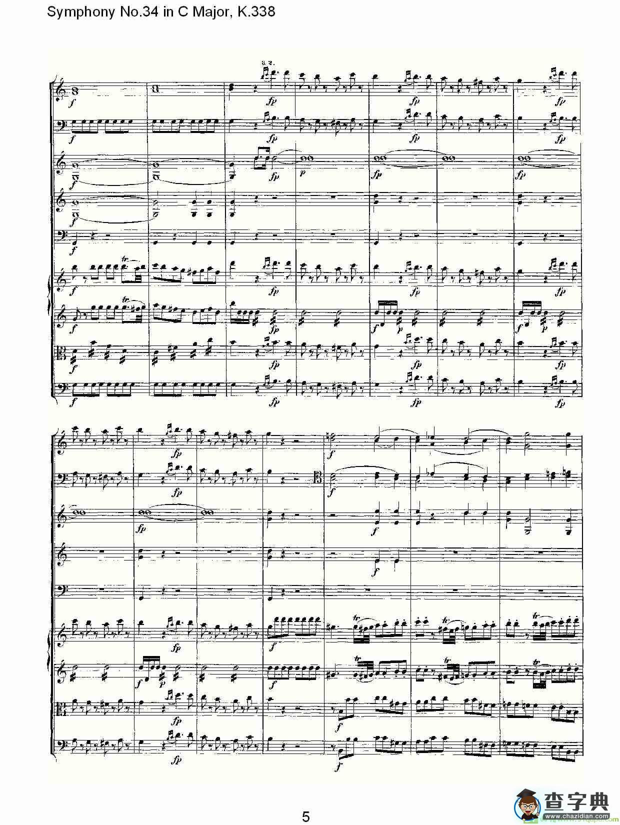 Symphony No.34 in C Major, K.338简谱