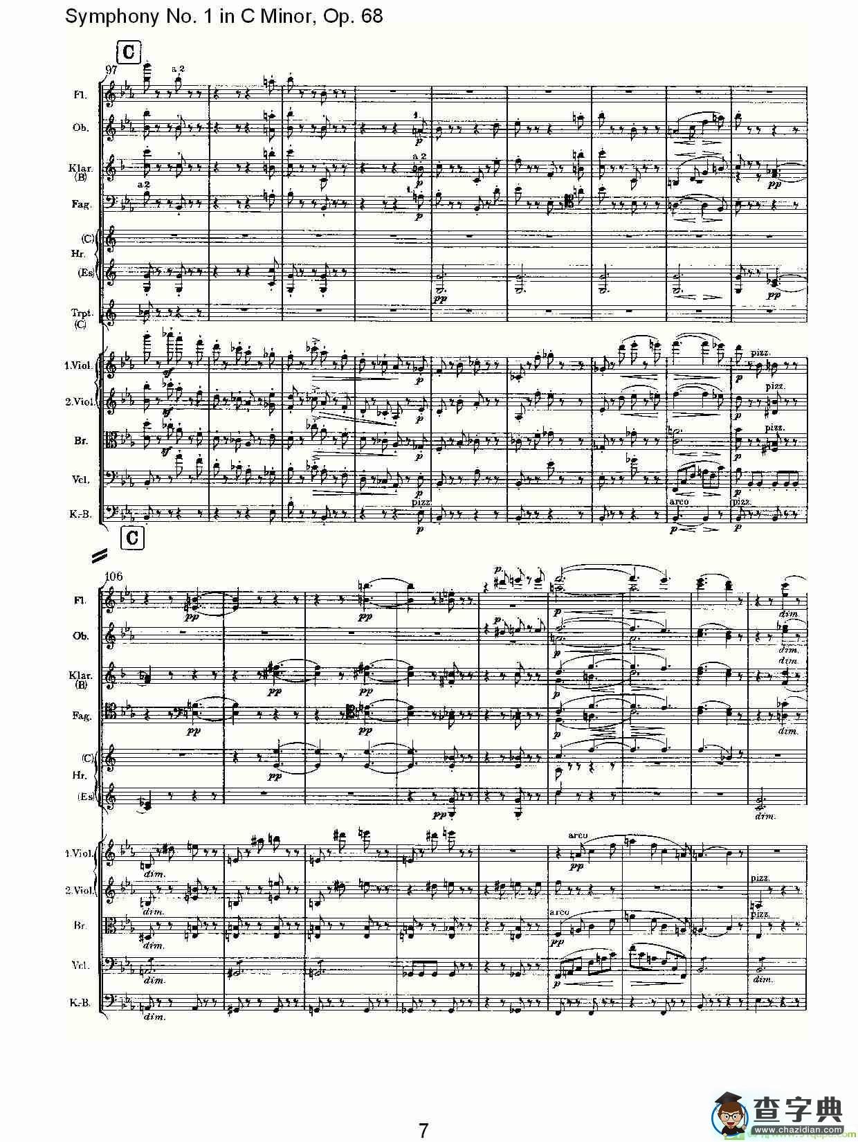 C小调第一交响曲, Op.68 第一乐章简谱(约翰内斯·勃拉姆斯演唱)