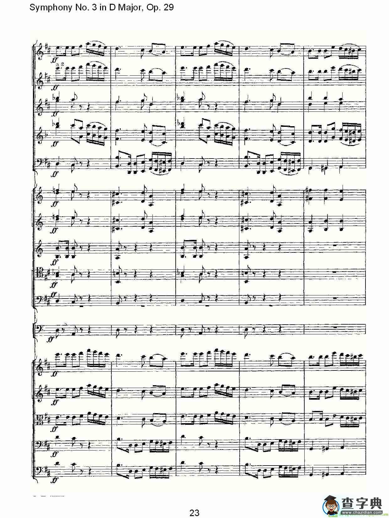 D大调第三交响曲,  Op.29 第五乐章简谱(彼得·伊利奇·柴可夫斯基演唱)