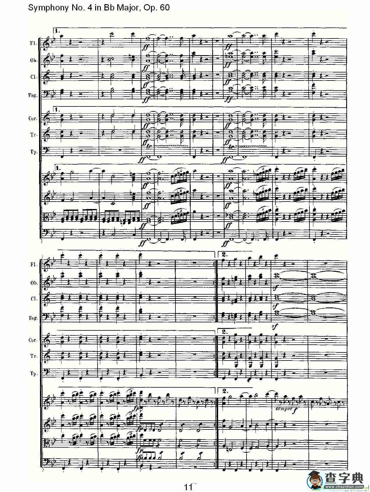 bB大调第四交响曲 Op.60第一乐章简谱(路德维西·冯·贝多芬演唱)
