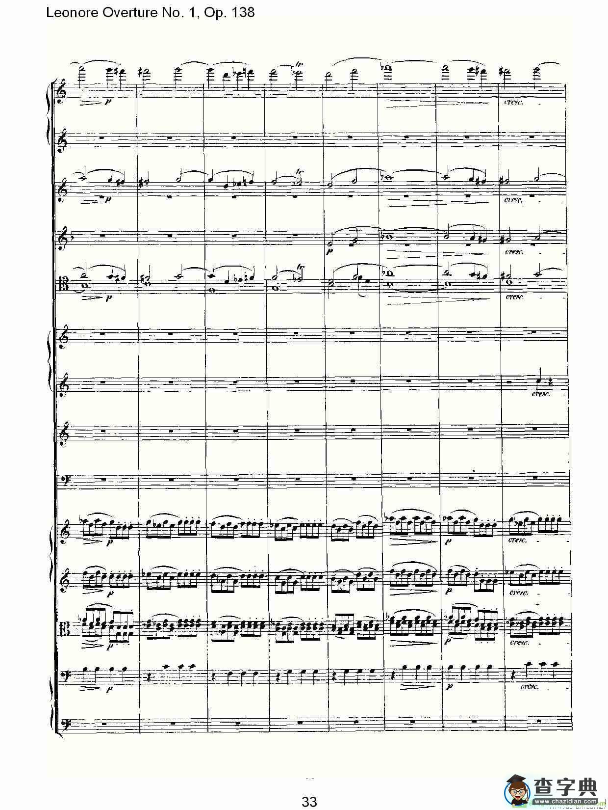 Leonore Overture No. 1, Op. 138简谱(路德维西·冯·贝多芬演唱)