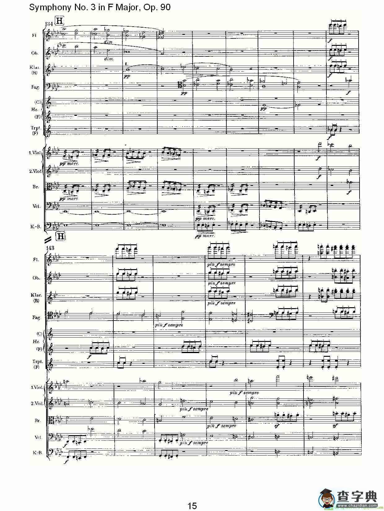 F大调第三交响曲, Op.90第四乐章简谱(约翰内斯·勃拉姆斯演唱)