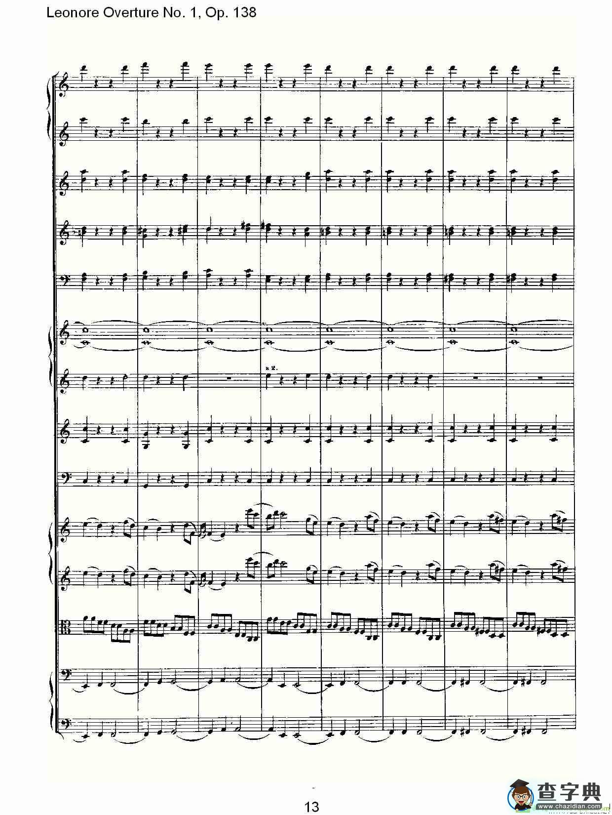 Leonore Overture No. 1, Op. 138简谱(路德维西·冯·贝多芬演唱)