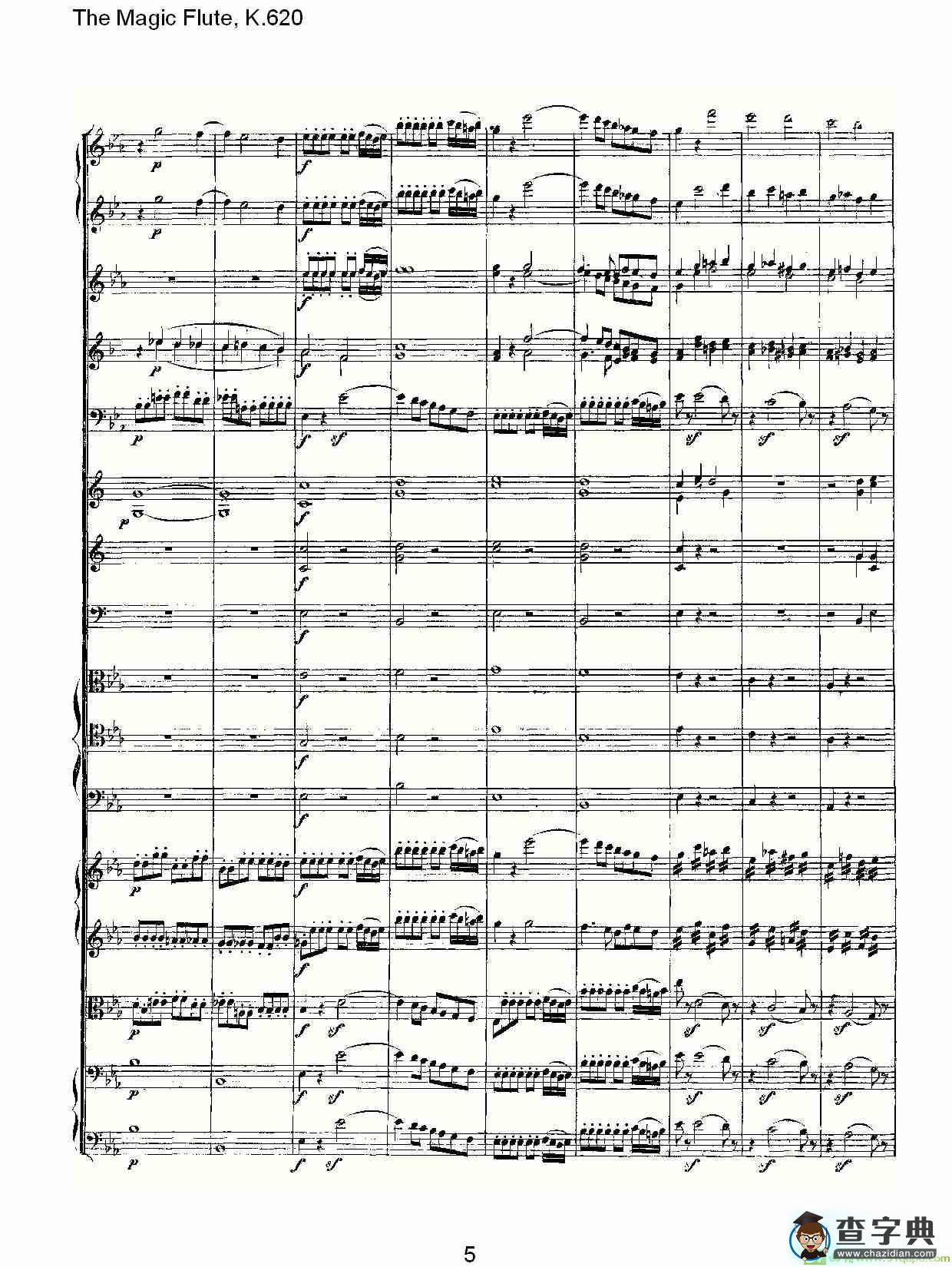 The Magic Flute, K.620简谱