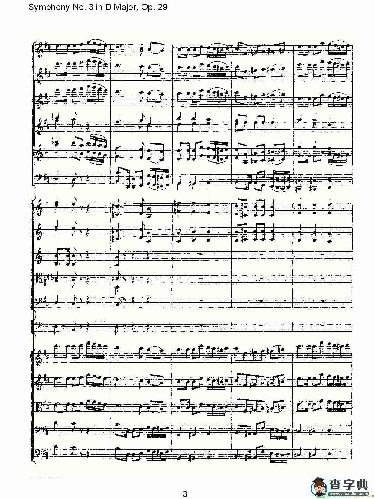 D大调第三交响曲,  Op.29 第五乐章简谱(彼得·伊利奇·柴可夫斯基演唱)