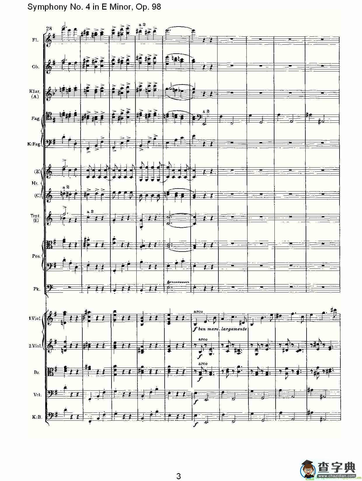 E小调第四交响曲, Op.98 第四乐章简谱(约翰内斯·勃拉姆斯演唱)