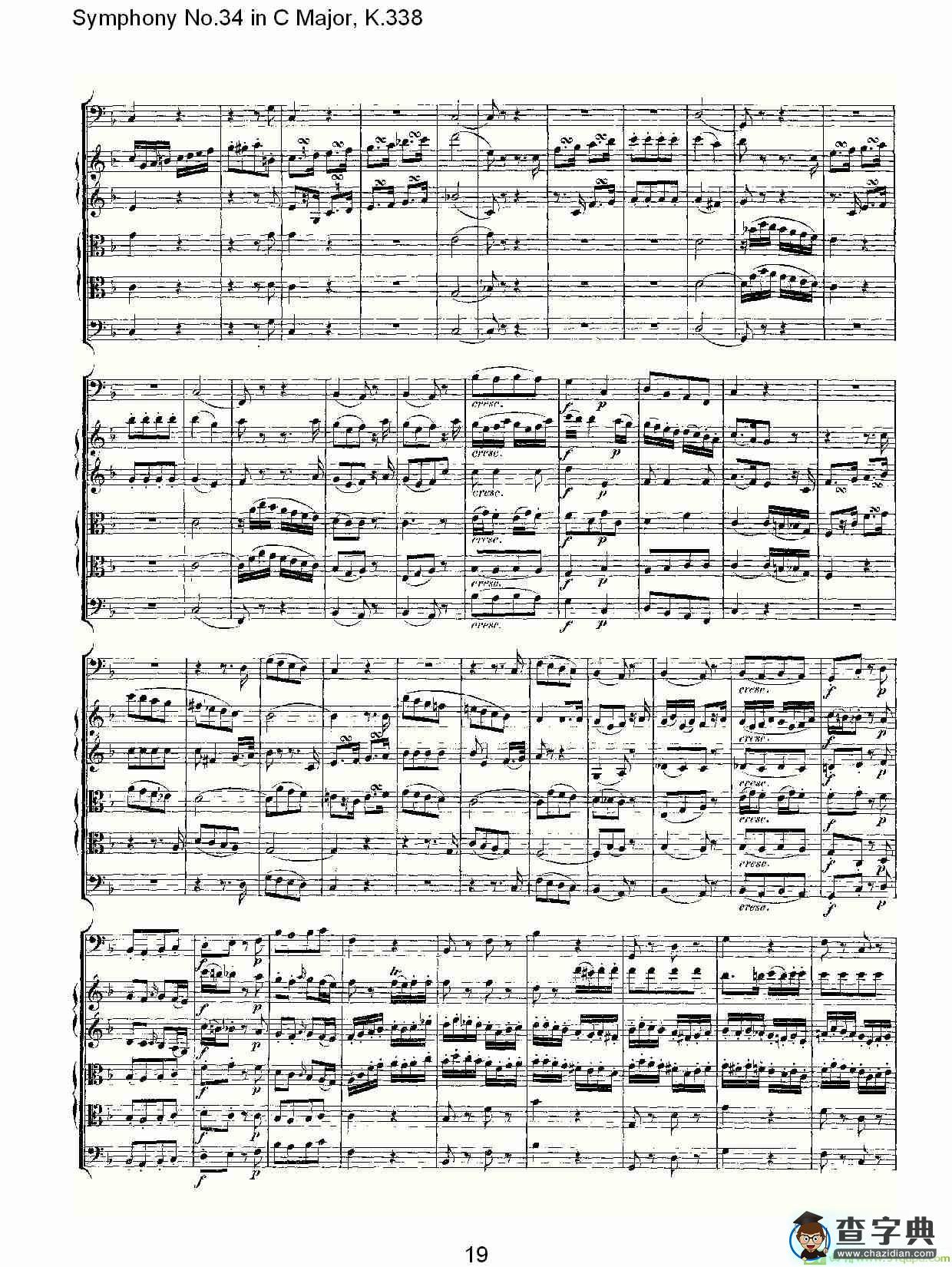 Symphony No.34 in C Major, K.338简谱