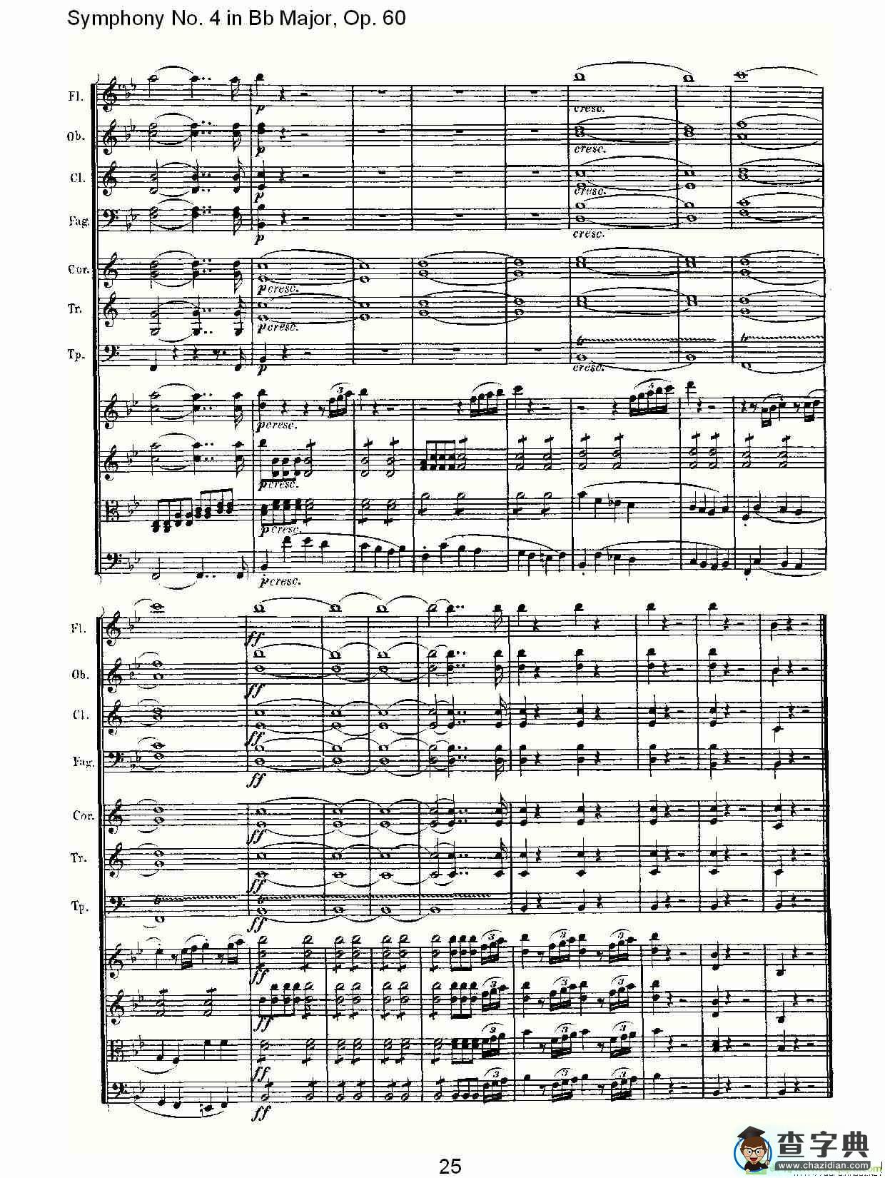 bB大调第四交响曲 Op.60第一乐章简谱(路德维西·冯·贝多芬演唱)