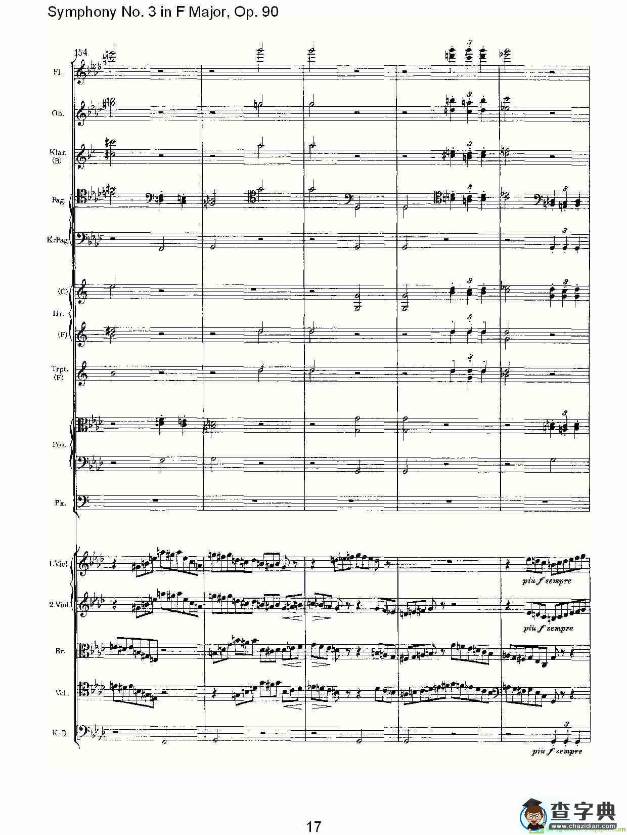 F大调第三交响曲, Op.90第四乐章简谱(约翰内斯·勃拉姆斯演唱)