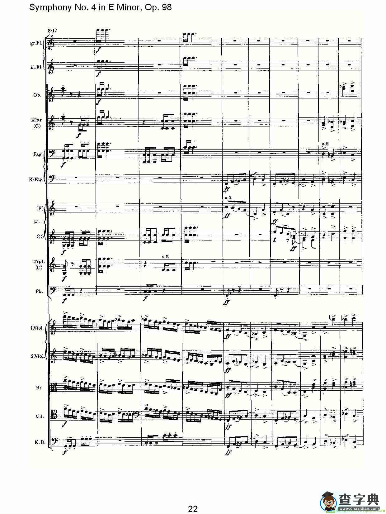 E小调第四交响曲, Op.98 第三乐章简谱(约翰内斯·勃拉姆斯演唱)