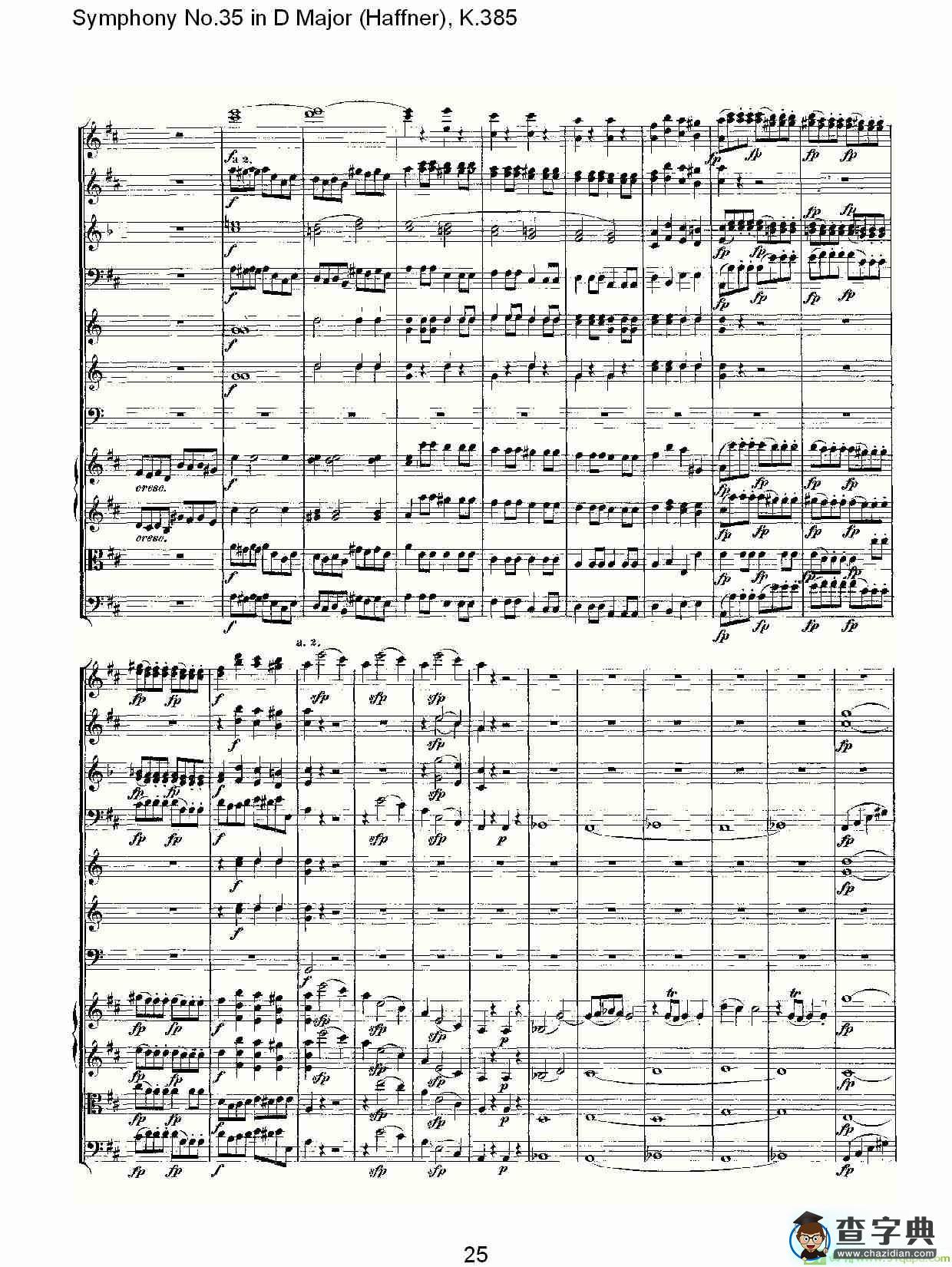 Symphony No.35 in D Major, K.385简谱