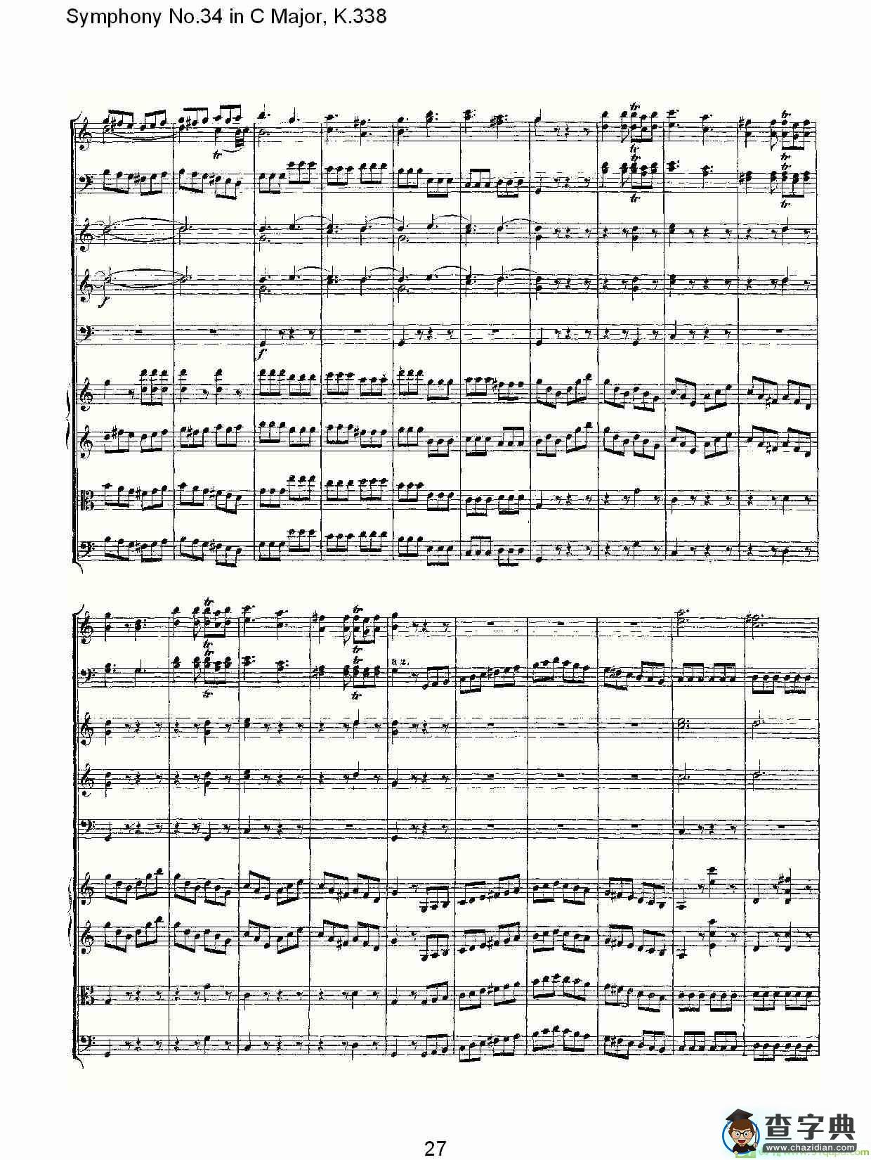 Symphony No.34 in C Major, K.338简谱