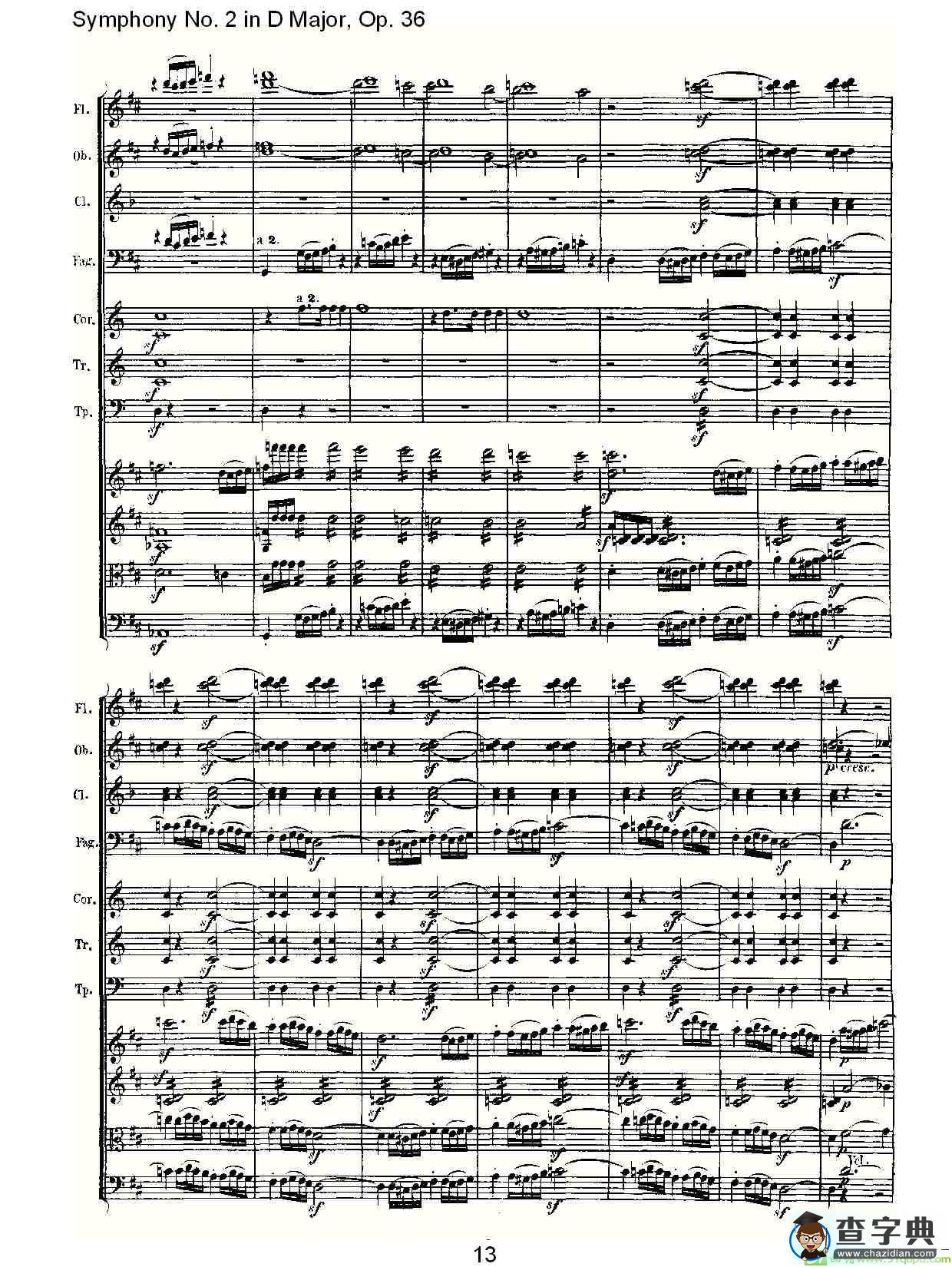 Symphony No. 2 in D Major, Op. 36简谱(路德维西·冯·贝多芬演唱)
