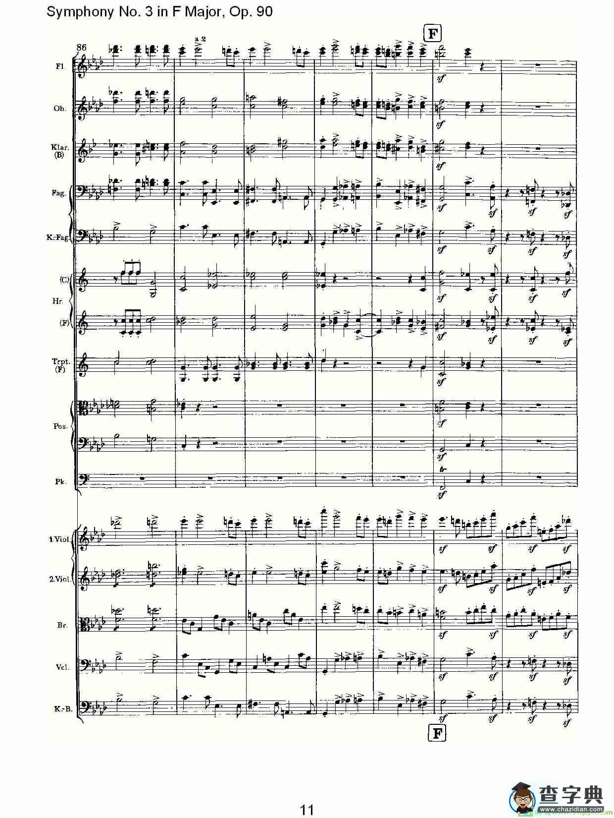 F大调第三交响曲, Op.90第四乐章简谱(约翰内斯·勃拉姆斯演唱)