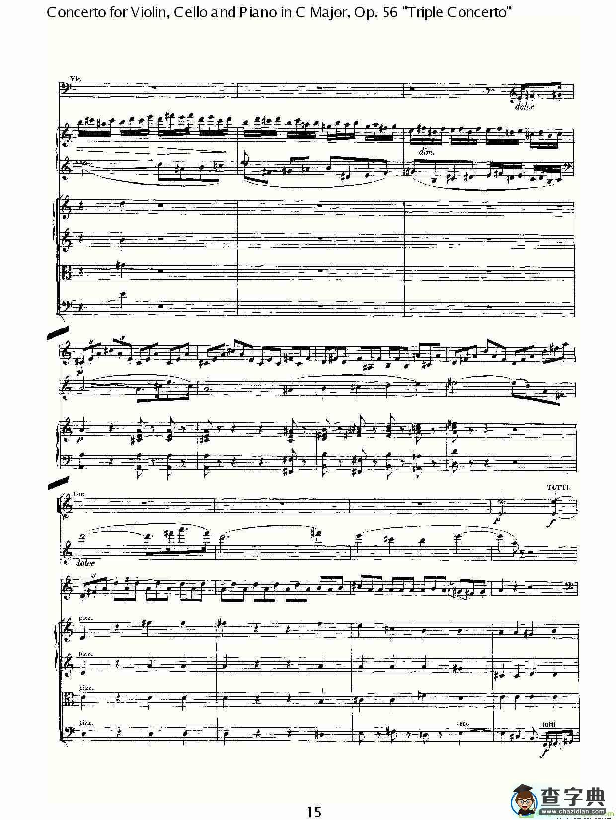 C大调大提琴与钢琴协奏曲 Op.56第一乐章简谱