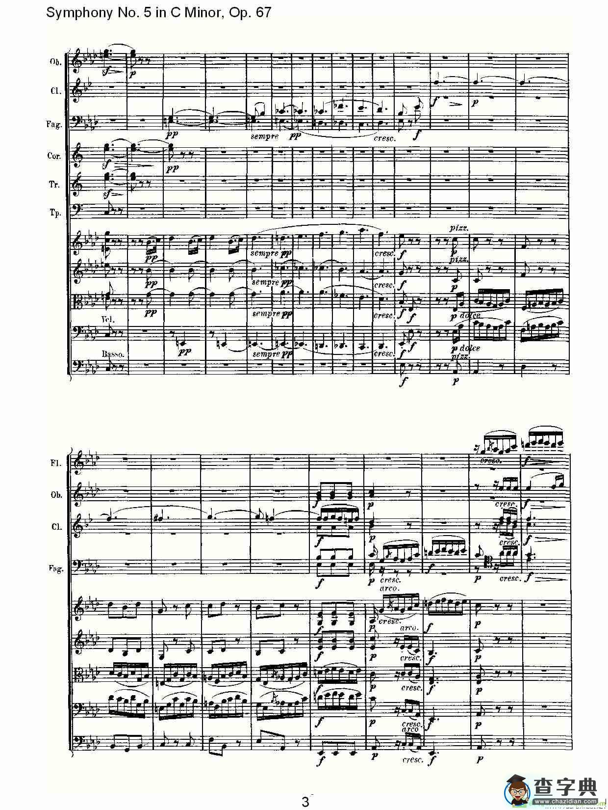 C小调第五交响曲 Op.67第二乐章简谱(路德维西·冯·贝多芬演唱)