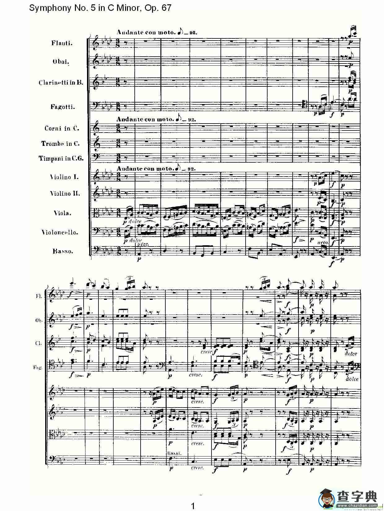 C小调第五交响曲 Op.67第二乐章简谱(路德维西·冯·贝多芬演唱)