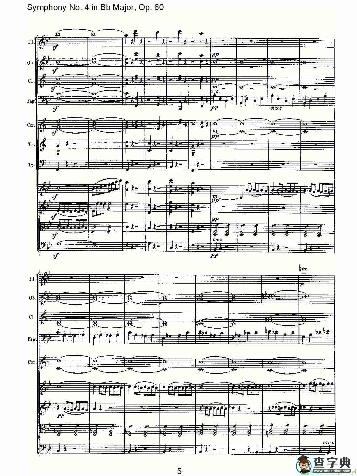 bB大调第四交响曲 Op.60第一乐章简谱(路德维西·冯·贝多芬演唱)