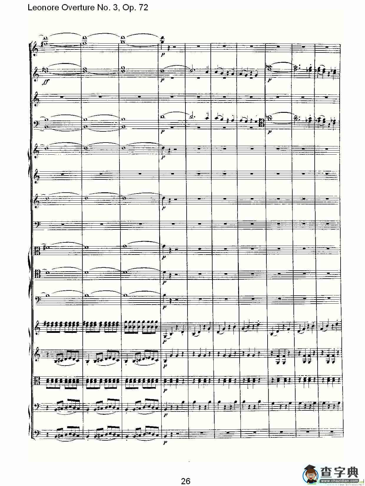 Leonore Overture No. 3, Op. 72简谱(路德维西·冯·贝多芬演唱)