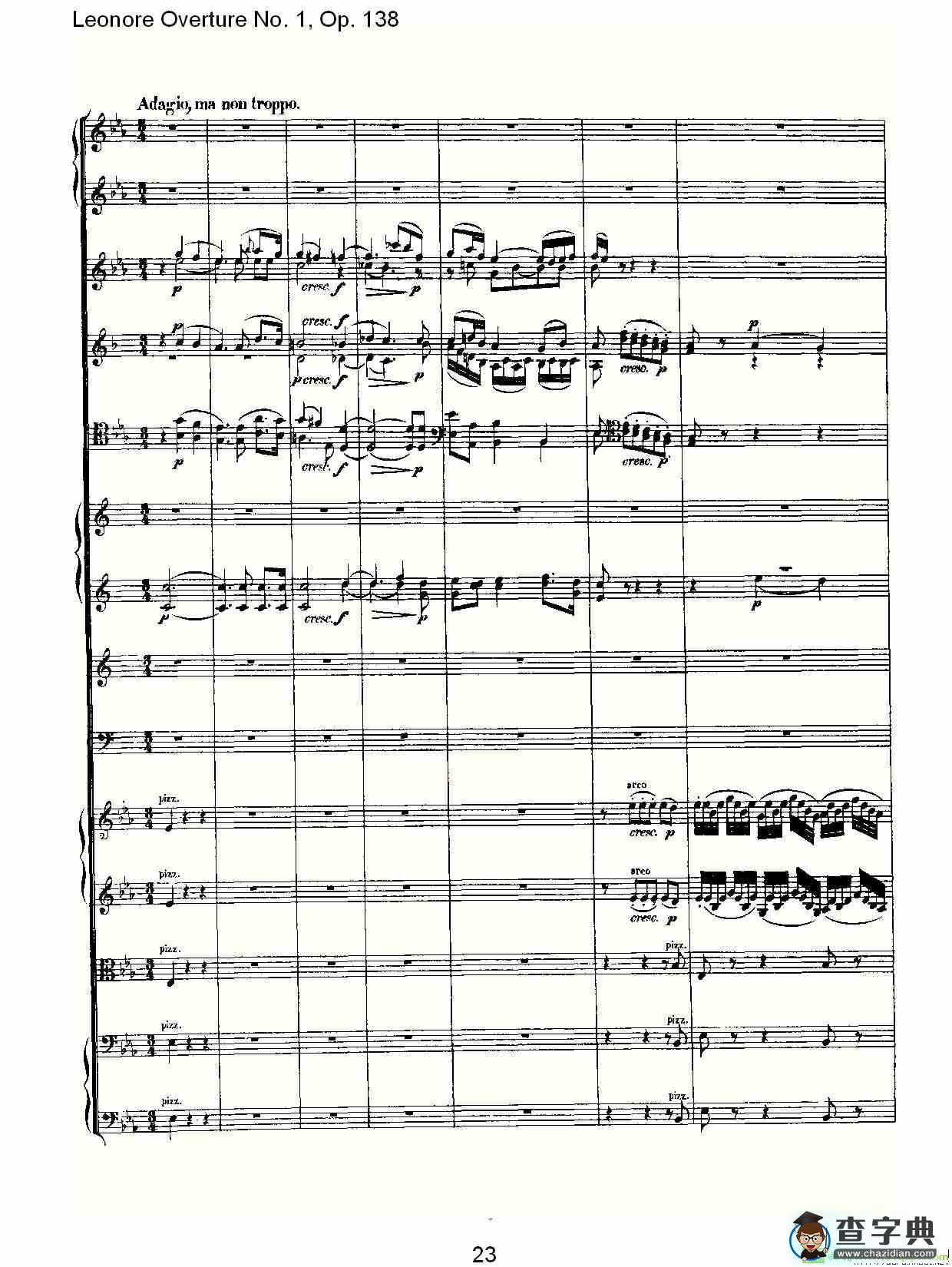 Leonore Overture No. 1, Op. 138简谱(路德维西·冯·贝多芬演唱)