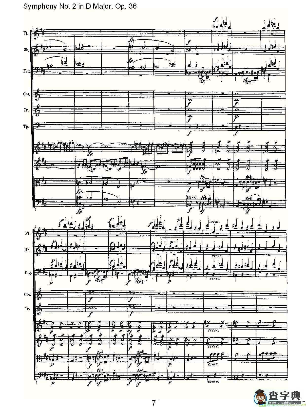 D大调第二交响曲 Op.36第四乐章简谱(路德维西·冯·贝多芬演唱)