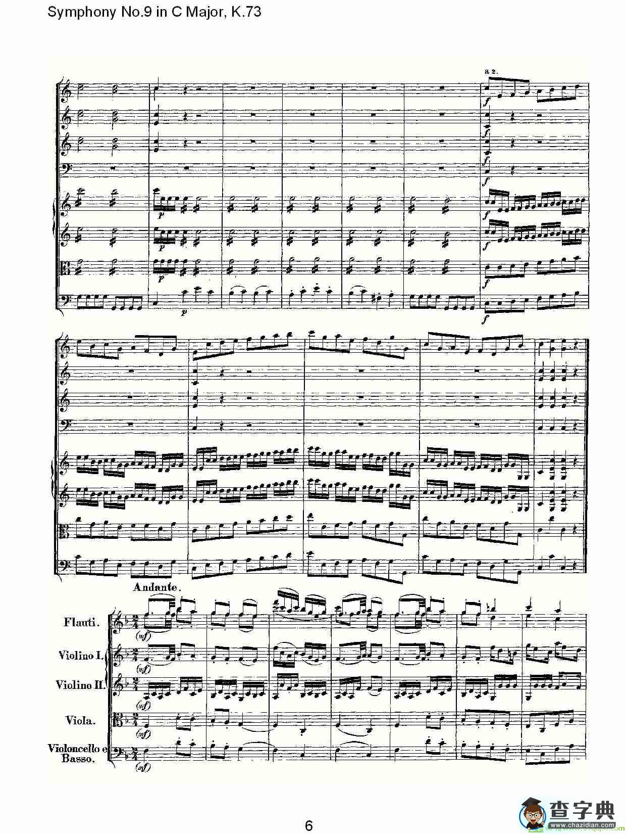 Symphony No.9 in C Major, K.73简谱