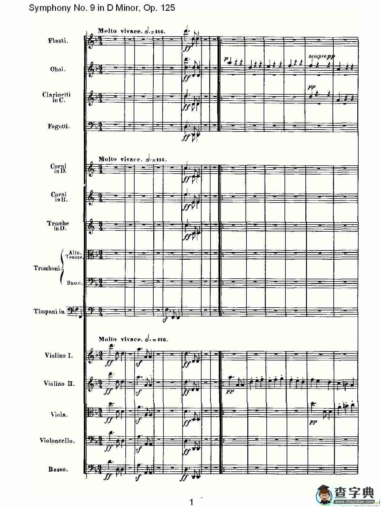 D小调第九交响曲 Op.125第二乐章简谱(路德维西·冯·贝多芬演唱)