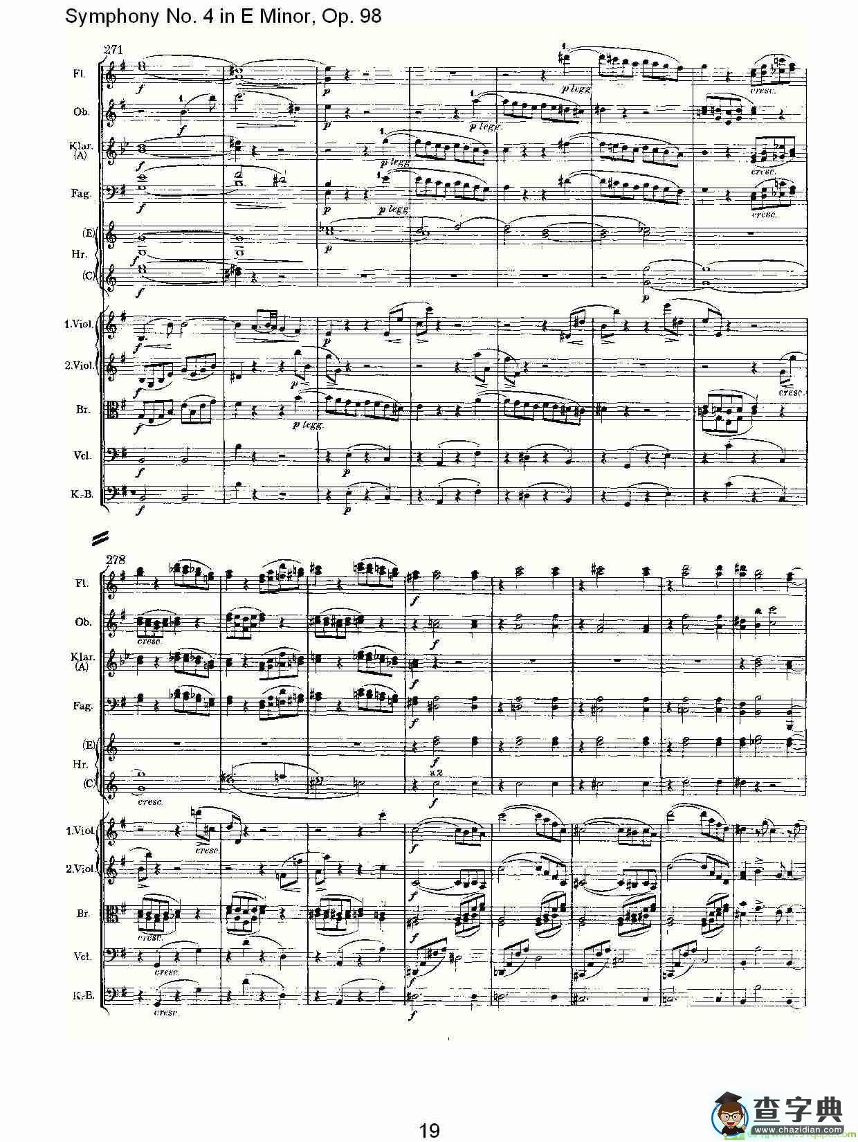 E小调第四交响曲, Op.98 第一乐章简谱(约翰内斯·勃拉姆斯演唱)