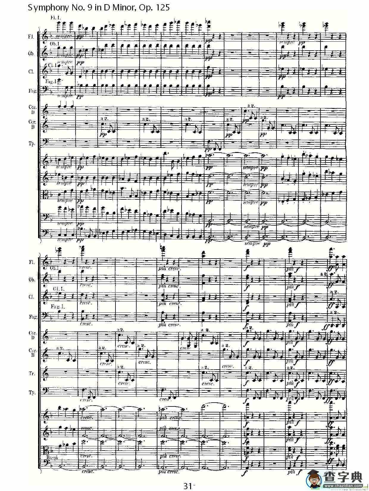 D小调第九交响曲 Op.125第二乐章简谱(路德维西·冯·贝多芬演唱)
