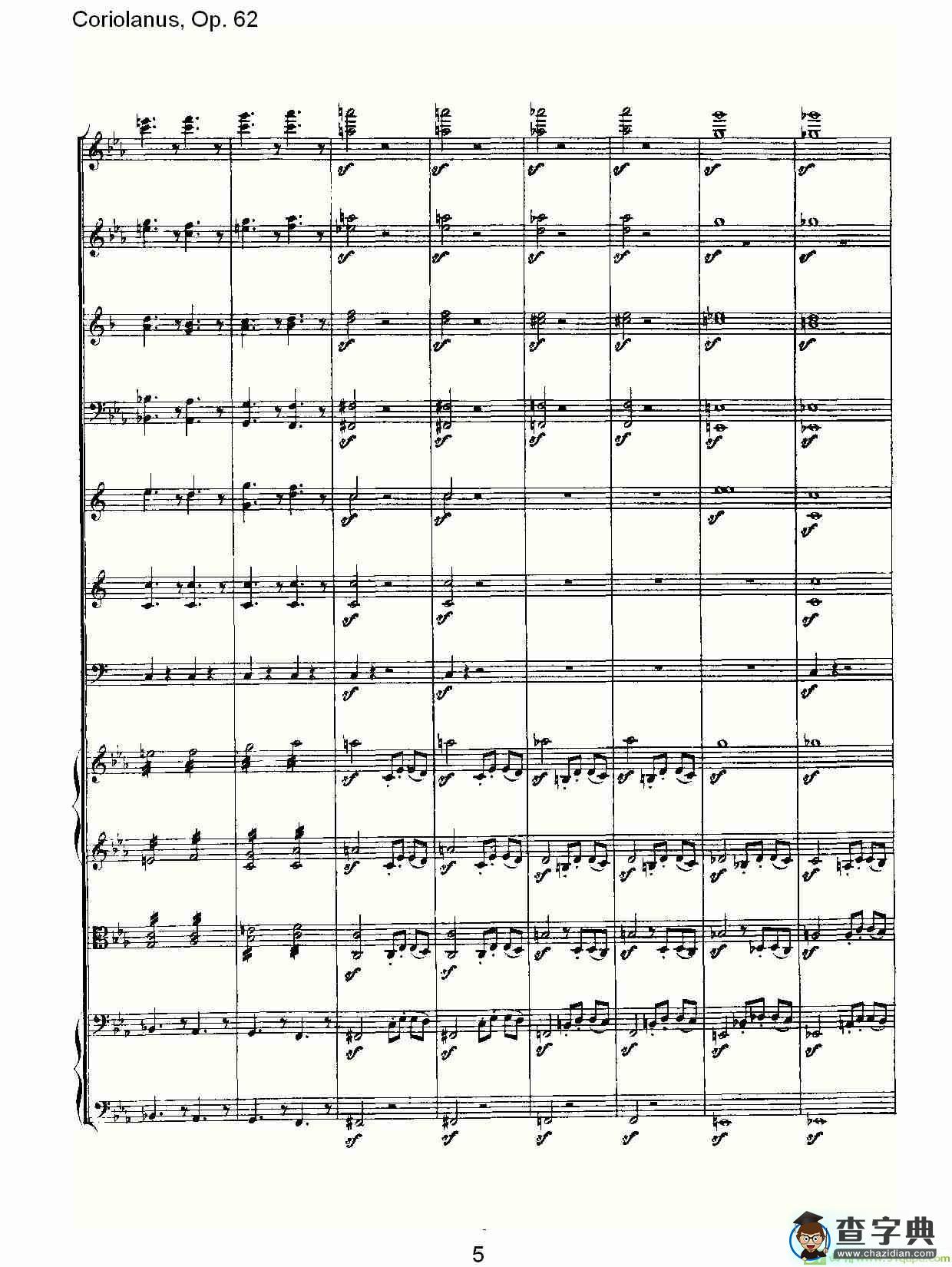 Coriolanus，Op.62简谱